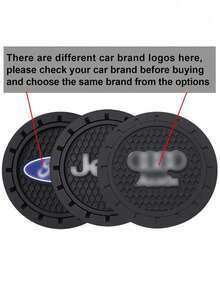 Easypie Selection 2 件汽车杯架杯垫 - 定制徽标硅胶插件，适用于奥迪/T Oyota/VW/Benz/BMW，防滑饮料垫（黑色） - 黑色 - 查看 5