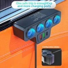 BAIDELUO 1pc 12V/24V Car Cigarette Lighter Adapter New 4-Socket 3.1A Charger USB Car USB + QC3.0 + PD3.1A Power Socket