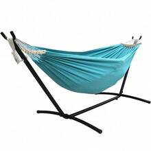 Double Hammock With Stand Included 450lb Capacity Steel Stand, Premium Carry Bag Included And Two Anti Roll Balance Beam - 寶藍色 - 查看 2