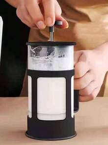 北欧风法压咖啡壶，法压壶，法压咖啡机，不锈钢滤网，小容量单人家用咖啡工具，耐热防爆，多功能茶具 - 节日庆典。咖啡和茶爱好者的理想礼物 - 黑色 - 查看 6