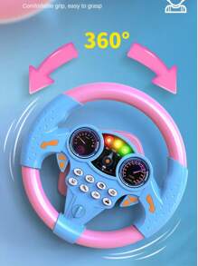 1 件仿真副驾驶音乐方向盘玩具，360 度旋转，逼真的驾驶体验，培养孩子的交通意识和驾驶乐趣