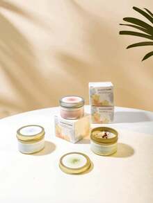 6 Gift Boxes Containing Large Bean Wax Dried Flower Scented Candles, Wedding Souvenirs, Birthday Gifts, Fragrant Floral Scented Candles