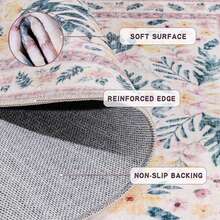 Carpet 140 X 200 Cm, Machine Washable And Easy To Clean, Retro Carpet With Subtle Elegance Pattern, Rectangular Design, Suitable For Bedroom, Living Room And Dining Room, Colors: Orange, Golden Gray, Beige, Green, Short Pile Carpet Made Of Artificial Cashmere, Foldable And Non-Slip, Carpet Anti-Slip Stickers.