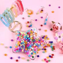 24 Color Glass Beads Kit, 8mm Bracelet Making Set For Adult Women Handmade DIY Jewelry Making