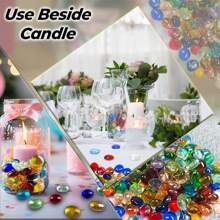 200 克/7.05 盎司透明玻璃珠，混合颜色平面马赛克碎片，适用于 DIY 工艺品、花园风景、花瓶装饰 - 什锦可熔玻璃用品 - 彩色 - 查看 6