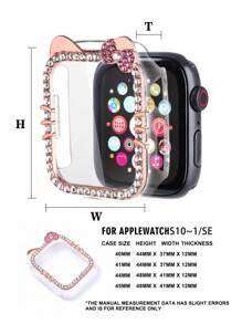 1 件多功能水钻猫设计 表壳保护套,兼容 S10、S9、S8、S7、S6、S5、S4、SE、40mm/41mm/42mm/44mm/45mm/46mm(不含手表和表带) - 銀色 - 查看 4