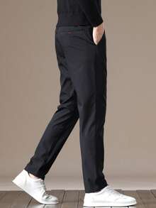 GRDR Men's Solid Color Pocket Casual Commuter Tapered Pants - Black - View 5