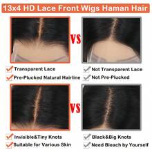 NARNI 38 40 Inch 13x4 Lace Front Wigs Human Hair Pre Plucked Straight Human Hair Wig 250% Density Brazilian Virgin Straight HD Lace Frontal 13x4 Glueless Wigs Human Hair For Women Natural Color - Natural Black - Xem 9