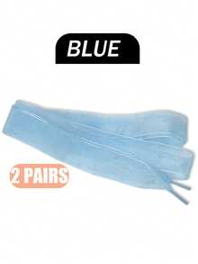 2 Pairs Lightweight Sheer Shoelaces, Women's Dance Shoes Decorative Accessories, Fashionable Solid Color Lace Shoelaces, Suitable For Sneakers, Flats, Athletic Shoes
