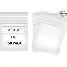 150pcs Mini Ziplock Bags 2x2 Small Plastic Bags For Pills-2 Mil - 白色 - 查看 1