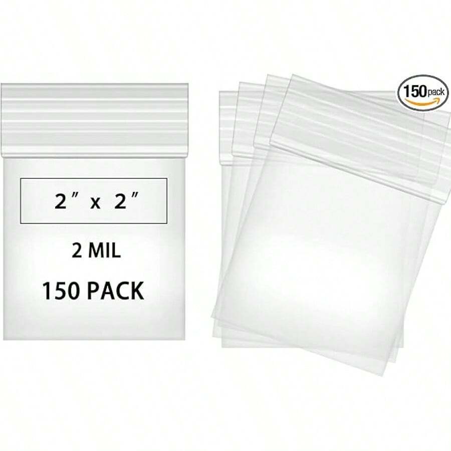 150pcs Mini Ziplock Bags 2x2 Small Plastic Bags For Pills-2 Mil - 白色 - 查看 1