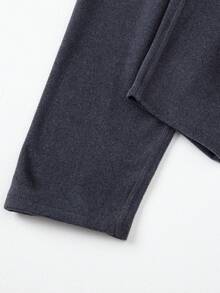 2 件男士圆领长袖 T 恤 + 裤子，温暖休闲内层羊毛运动衫上衣和下装，适合秋冬季 - 灰色 - 查看 7