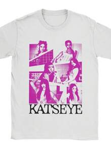 Purple Grunge Girl Katseye Kpop Men's T Shirt Tees Short Sleeve Crewneck T-Shirts Pure Cotton Gift Idea Tops