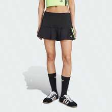 Adidas Women's  Adicolor Interlock 3-Stripes Mini Skirt - 黑色 - 查看 1