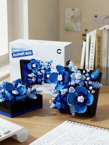 Creative Flower Bouquet Building Blocks, Adult DIY Assembly Block Set, Home And Office Desk Decor Display Model, Handmade Style Decoration, Leisure Hobby Gift, High Density Blocks, Holiday Gift, Father's Day Gift, Mother's Day Gift, Wedding Gift, Wedding Decor, Graduation Gift