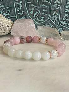 1pc Bohemian Style Love Bracelet ,Moonstone Quartz Trust And Harmony Bracelet Meditation Jewelry Gifts Women - 多色 5 - 查看 8