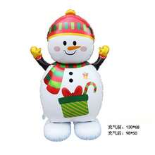 1pc/3pcs Large Standing Balloon Decorations In Various Styles For Christmas, Featuring Cartoon Santa Claus And Snowman 4D Foil Balloons With "Merry Christmas" Design, Suitable For Home Decoration. Home & Living > Holiday And Party Supplies > Balloons > Decorative Balloons - Multicolor - View 8