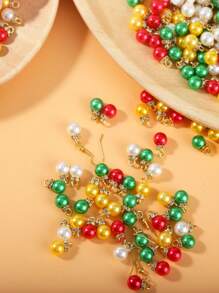 20/50 件圣诞水钻吊坠珠，圣诞节多色亚克力饰品，用于珠宝制作、耳环项链手链 DIY 珠宝制作工艺用品配件、圣诞礼物 - 聖誕節ABS仿珍珠吊墜 - 查看 5