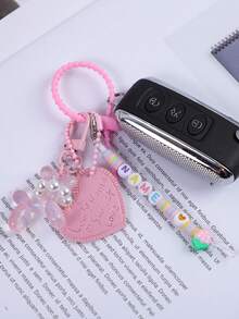 1 件定制 PU 心形、可爱夜光小狗项链、彩色硅胶串珠字母钥匙扣、定制名字、定制包包挂件、定制礼物、别致秋季、服饰配饰、定制钥匙扣和配饰 - 彩色 - 查看 8