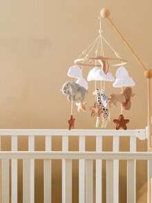 1pc Baby Mobile For Crib, Animal Baby Crib Mobile For Boys Girls, Baby Mobile For Bassinet,Baby Room Decor,Baby Shower Party Favors,Boho Nursery Mobile, Nursery Decor Theme For Infant Bedroom Hanging, Gender Neutral Baby Gift - Multicolor - View 3