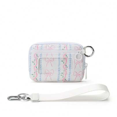 กระเป๋าใส่เหรียญไนลอนพร้อมโลโก้ที่กำหนดเอง, กระเป๋าใส่เหรียญข้อมือแบบสองชั้นพร้อมซิป, ที่ใส่บัตรเครดิต, ช่องใส่ ID, กระเป๋าสตางค์ขนาดเล็กสำหรับผู้หญิง, กระเป๋าสตางค์สำหรับเดินทางในฤดูใบไม้ร่วง