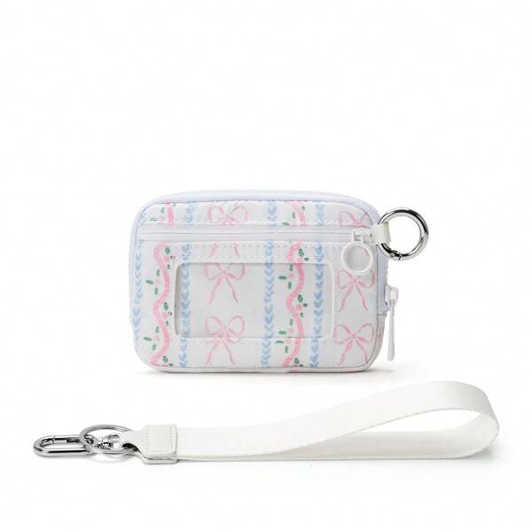 Individuell bedruckter Nylon Münzbeutel Geldbörse mit doppeltem Fach und Handgelenksschlaufe, Reißverschlussfach, Kreditkartenetui mit Sichtfenster für Ausweise, Damen Geldbörse, Mini-Geldbörse, Herbst Handgelenktasche, Münzbörse, Herbst Reisebörse