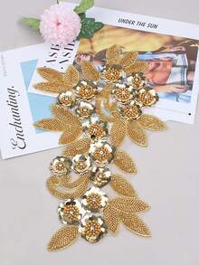 3D 串珠蕾丝绣花贴片、水钻亮片贴花、适用于服装装饰、婚纱配饰、DIY 缝纫工艺品 - 多色 - 查看 10