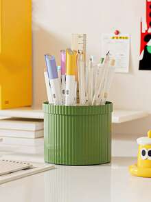 360° Rotating Makeup Organizer - Featuring A Smooth Surface, Durable Plastic, And Space-Saving Design, Suitable For Brushes, Lipsticks, Skincare, Stationery, And Makeup Brushes - Multicolor - View 12