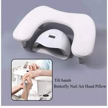 New Design Nail Hand Rests For Two Hands U-Shaped Soft PU Leather Arm Rest Stand Hand Rest Pillow Manicure Nail Art Salon Tool - White - View 9