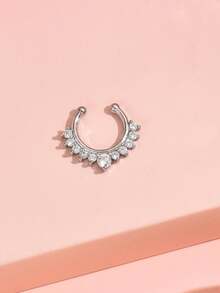 2 chiếc/1 chiếc Nhẫn mũi giả hình giọt nước đính đá Cubic Zirconia mạ vàng và bạc 18K, kẹp mũi không xỏ khuyên, trang sức xỏ khuyên giả cho cơ thể phù hợp cho nam, nữ, cặp đôi để hẹn hò và đeo hàng ngày - Nhẫn mũi zirconia nhiều lỗ giả - Xem 14