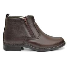 Bota Botina Ed Shoes Couro Palmilha Gel Anti Stress Antiderrapante - Café - Visão 5