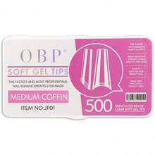 OBP C & G Tips Medium Coffin Half Moon Soft Gel False Nails 500 Pieces - 無色 - 查看 1