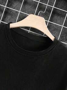 God'S Angel Michael Archangel With Spear Cross And Wings Men'S T-Shirt  Crew Neck Casual Tee Summer Short-Sleeve Topgraphic Tees Men Shirts Streetwear White Shirt Black Shirt - 黑色 - 查看 4