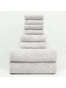 Juego de 8 toallas de felpa de coral, 2 toallas de baño extra grandes, 2 toallas y 4 toallas de mano, suave y absorbente juego de toallas de baño para salón de belleza, hotel, deportes, artículos esenciales para el hogar, toalla, cuidado de la piel