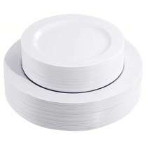 10/25 Stücke 19cm/26cm reine weiße Einwegplatten - leicht, wiederverwendbar und waschbar, geeignet für Outdoor-Dining, BBQ, westliche Mahlzeiten, Familienfeiern, Teambuilding, Hochzeiten und Partys