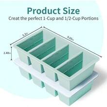 Silicone Freezer Tray For Sauce Cube: Silicone Freezing Tray For Broth Soup Storage Freeze 250mL 125mL Souped Portion - 綠色 - 查看 3
