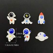 10/20/30/50 chiếc ngẫu nhiên Mini Space Rocket Astronaut Planet Series Trang trí bằng nhựa phẳng cho DIY Crafts, Scrapbooking, Phụ kiện tóc, Ốp điện thoại, Móc chìa khóa & Mặt dây chuyền cho DIY Jewelry Making Accessories Materials - Loạt phim hành tinh vũ trụ - Xem 7