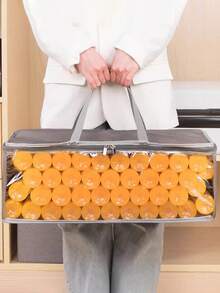 1 pieza Nuevo organizador de bolso plegable, bolsa de almacenamiento de tela no tejida de gran capacidad y de doble cubierta para sombreros, ropa, adecuado para el hogar, el armario, debajo de la cama, diseño transparente para una fácil visualización, bolsa de almacenamiento multifuncional - Multicolor - Ver 4