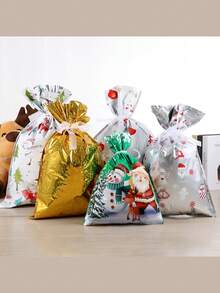 Christmas Gift Bags, New Gift Wrapping Drawstring Bags, Christmas Decoration Bags, Christmas Tree Decor Candy Bags, Drawstring Bags, Foil Bags, Candy Packaging Gift Bags, Christmas Eve Candy Bags, Packaging Bags, Gift Bags, Christmas Decoration, Christmas Gifts, Suitable For Gift Wrapping, Candy Packaging, Christmas Decoration, Holiday Decoration