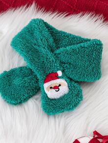 Weihnachtsstil Baby Herbst/Winter Kapuzen-Fleece-Jumpsuit mit Schal, niedlich & bequem, geeignet für Feiertagspartys, sinnvolles Geschenk für Baby Jungen oder -mädchen