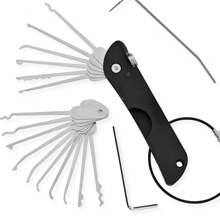 21 piezas Juego compacto de ganzúas resistente a la oxidación, versátil, llaves para abrir puertas, reemplazo de llaves, ganchos mini convenientes, kit de extracción