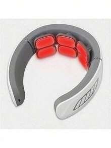 EMS Electric Neck Massager, Neck And Shoulder Massage, Spine Relaxation, Automatic Heating, Pain Relief, Rechargeable - White - View 5