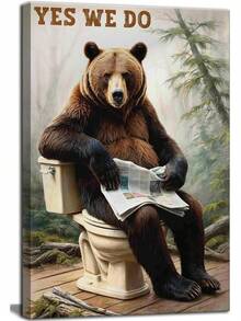 Bear Bathroom Canvas Wall Art Picture Funny Forest Animal Poster Prints Humorous Bear Sitting On Toilet Painting Wall Decor Washroom Restroom xin Ready To Hangcuadros decorativos para sala,poster,con marco,posters,cuadros para la pared ,marcos para cuadros,cuadro,virgen de guadalupe,salascuadros decorativos para sala,poster,con marco,posters,cuadros para la pared ,marcos para cuadros,cuadro,virgen de guadalupe,salas - transparente - Ver 2