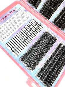 32Rows Lash Spikes Lash Clusters With Bottom Lashes Cluster Manga Eyelash Cluster 50d60d80d100d120d140d Mix Eyelash Book Extensions Cluster Lashes With Bottom Lash Cluster Fairy Eyelash Cluster Spiky Individual Lashes For Beginner - màu đen - Xem 5