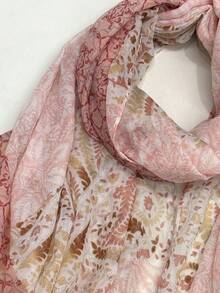 1 chiếc khăn quàng cổ in họa tiết đơn giản, khăn choàng tua rua nhẹ và thoáng khí, thiết kế thanh lịch và thời trang dành cho nữ, khăn quàng cổ lụa đa năng cho mùa xuân/hè, khăn choàng chống nắng ngoài trời đi biển, khăn trùm đầu cho trang phục - Màu Hồng baby - Xem 8