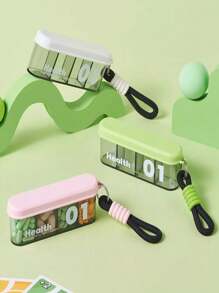 1 pieza Caja de pastillas personal portátil y mini, organizador compacto y sellado a prueba de polvo para viajes