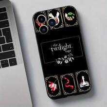 Serie Crepúsculo Elige esta funda de  de material TPU negro con patrones de dibujos animados, a prueba de golpes y duradera, adecuada para  11/12/13/14/15/16 Pro Max - Mezcla de colores - Ver 6