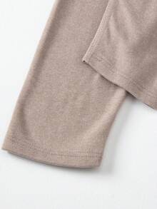 2pcs Men's Crew Neck Long Sleeve T-Shirt + Pants, Warm Casual Underlayer Fleece Sweatshirt Top And Bottoms For Autumn/Winter