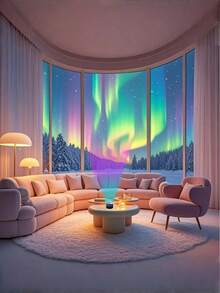 Aurora LED Projector Light With Remote Control - USB-Powered Galaxy & Nebula Ceiling/Desk Lamp, Adjustable Brightness, Aurora Borealis Effect In Pink, Blue, Purple, Green, For Bedroom, Living Room, Home Theater, Office Decor - Modern Astronomy Lighting, Moon And Stars Decor, Ambient Room Lighting, Fantasy Atmosphere, Highquality Lighting, Plastic Construction, Bedroom Lighting
