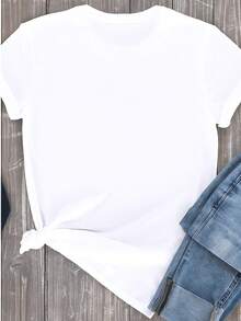 Camiseta Babylook T Shirt Blusa Moda Feminina Casual Divertida Batata - Branco - Visão 2